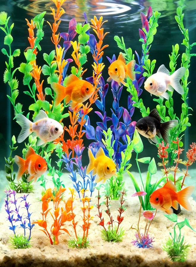 Ninsula Aquarium Plants 16P, Plastic Fish Tank Plants, Different Types Artificial Decor Aquarium Plants, Turtle Tank Decor Set, Fish Decor for Tank (Colorful) - Image 5
